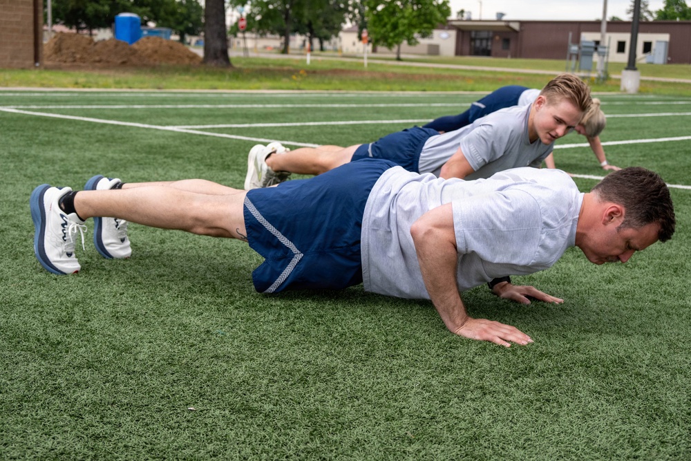 Airmen Execute a Mock Physical Training Test at Fort Chaffee