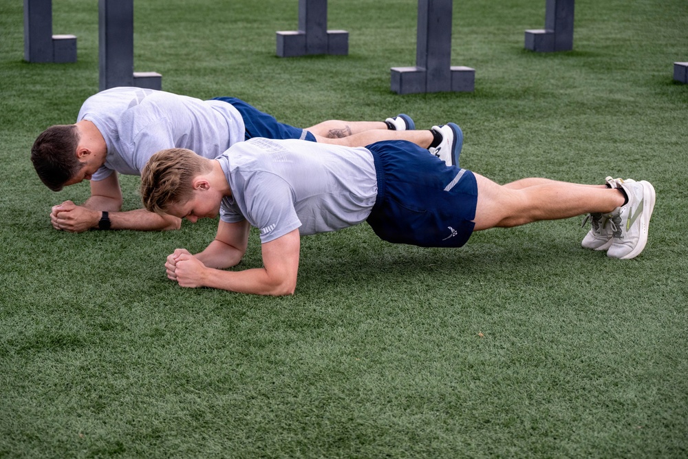 Airmen Execute a Mock Physical Training Test at Fort Chaffee