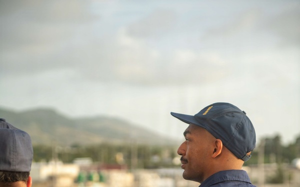 USCGC Midgett (WMSL 757) departs Naval Base Guam