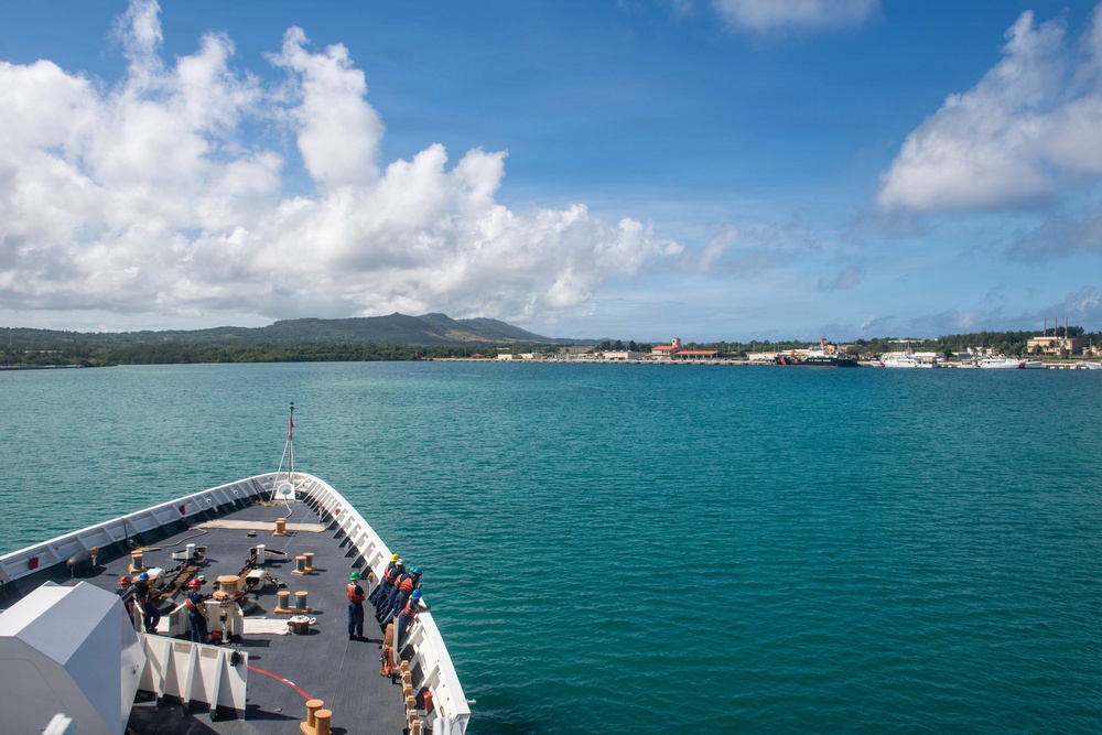 USCGC Midgett (WMSL 757) arrives at Naval Base Guam for scheduled port visit