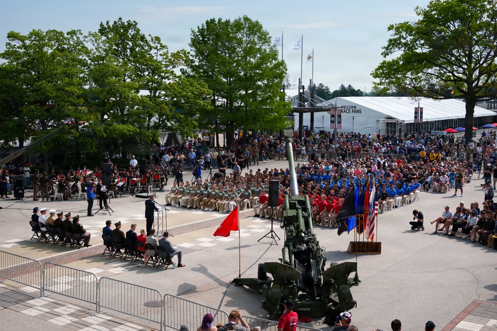 Joint enlistment ceremony honors America’s 250th birthday during Armed Forces Day weekend at Indianapolis Motor Speedway
