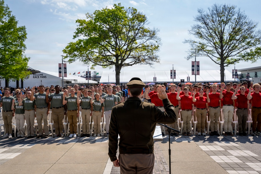 Joint enlistment ceremony honors America’s 250th birthday during Armed Forces Day weekend at Indianapolis Motor Speedway