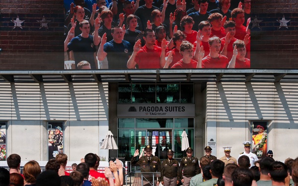 Joint enlistment ceremony honors America’s 250th birthday during Armed Forces Day weekend at Indianapolis Motor Speedway