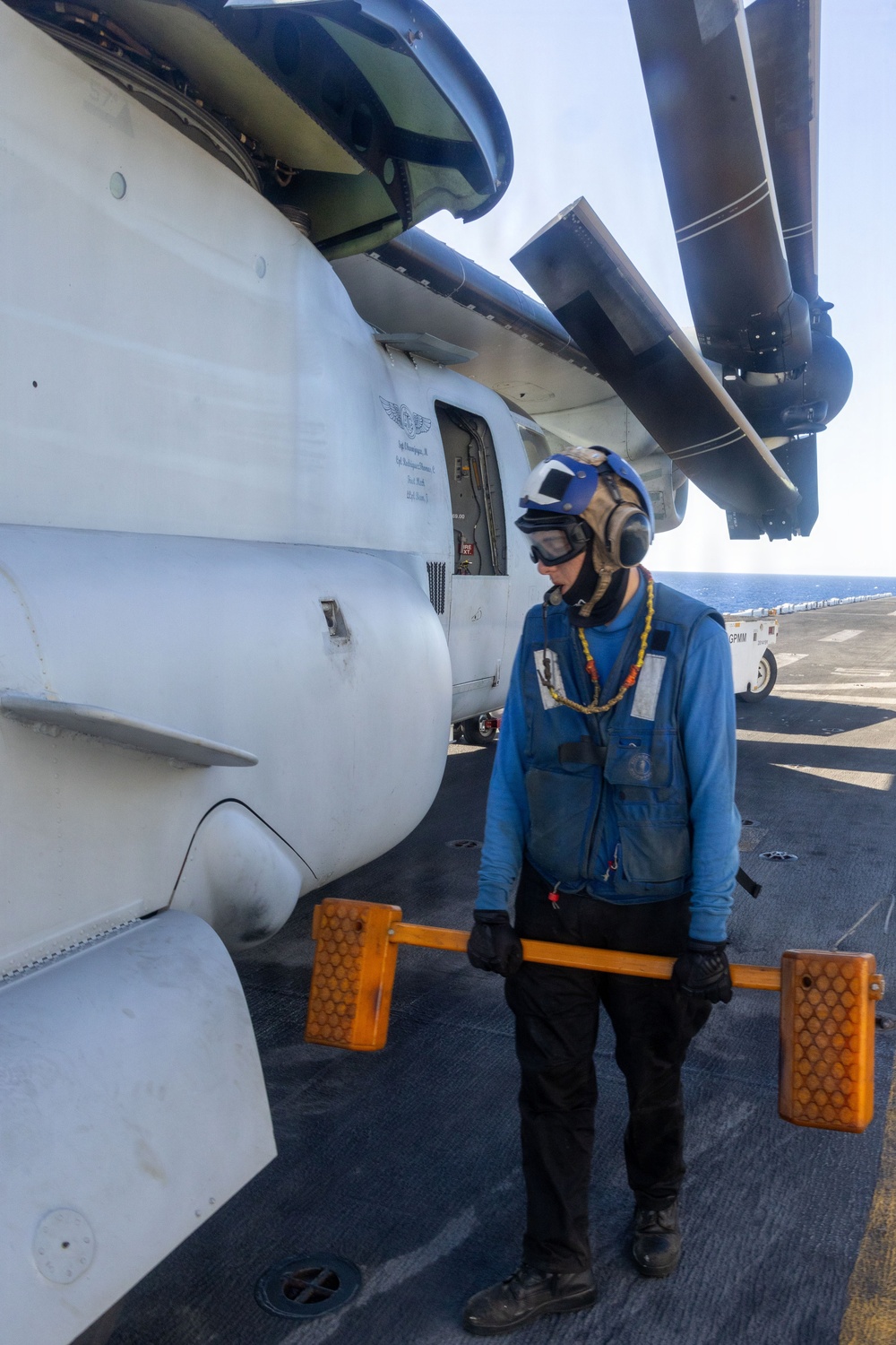USS Iwo Jima Sailors Guide Aircraft