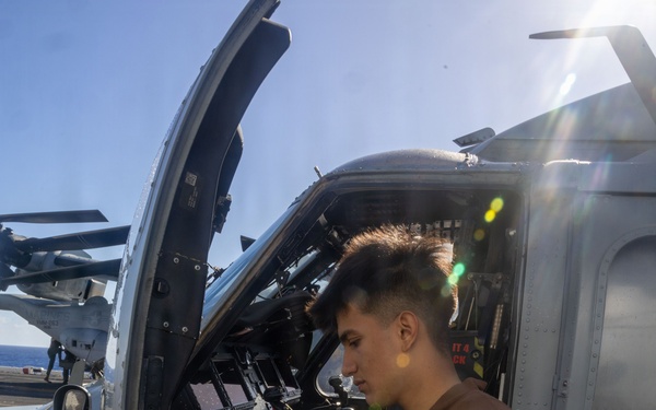 USS Iwo Jima Sailors Conduct Aircraft Maintenance