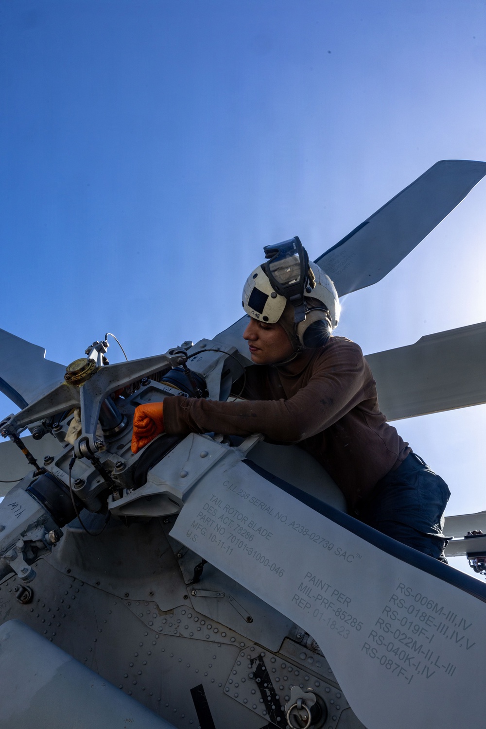 USS Iwo Jima Sailors Conduct Aircraft Maintenance