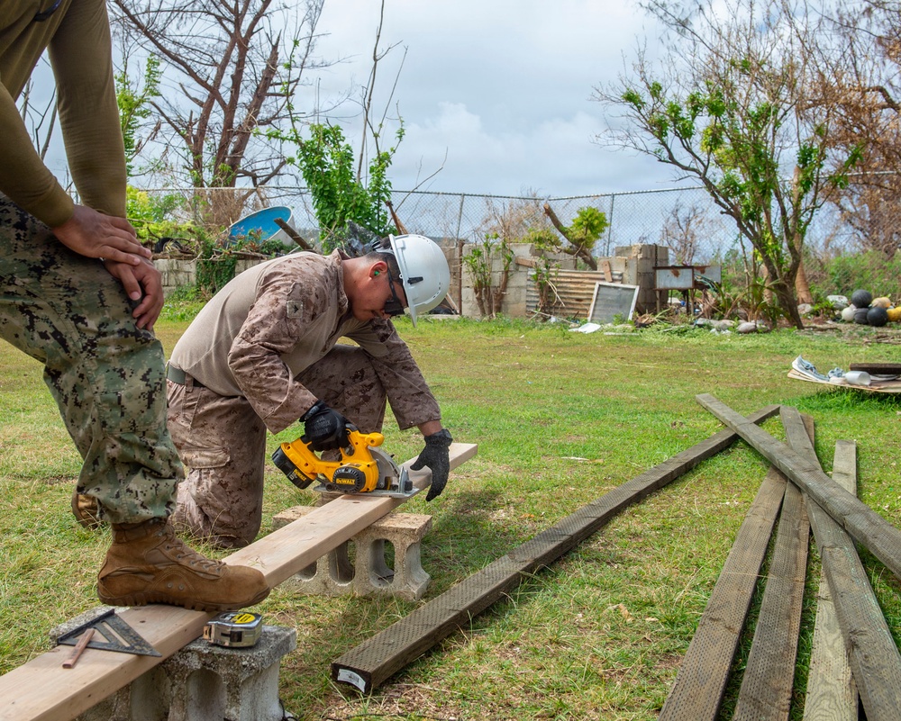 U.S. Armed Forces Help Rebuild Tinian After Sinlaku