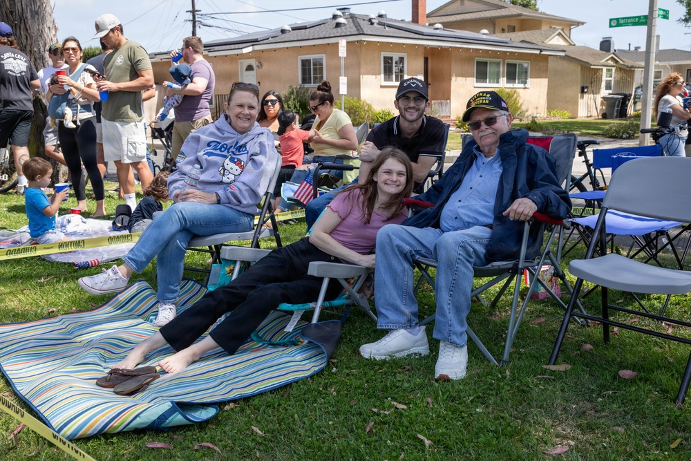 Vietnam Veteran with Family at Torrance Armed Forces Parade 2026