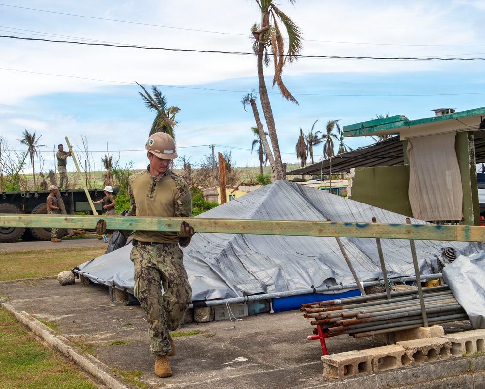 U.S. Armed Forces Help Rebuild Tinian After Sinlaku