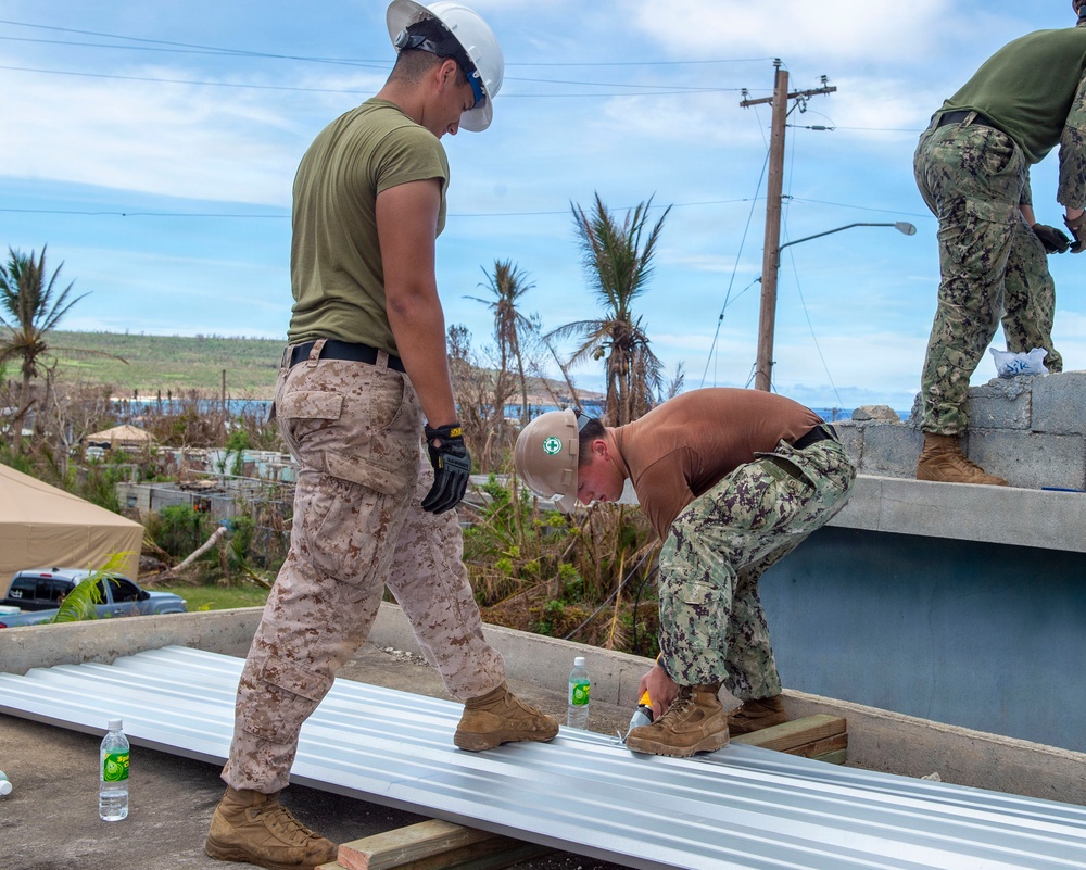 U.S. Armed Forces Help Rebuild Tinian After Sinlaku