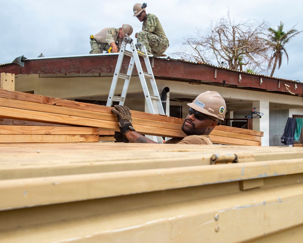 U.S. Armed Forces Help Rebuild Tinian After Sinlaku