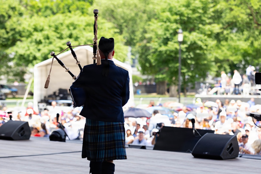 U.S. Air Force Bagpiper at Freedom 250 Event