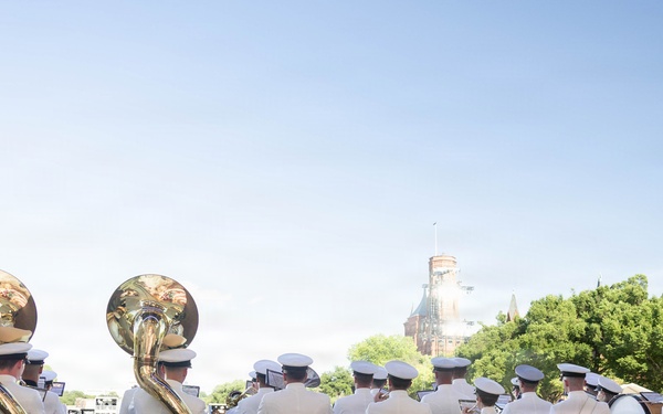 United States Navy Band performs during Freedom 250 event