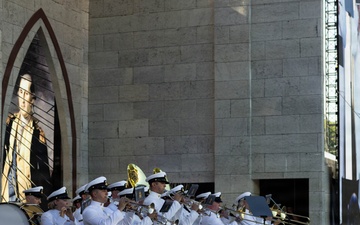 United States Navy Band performs during Freedom 250 event