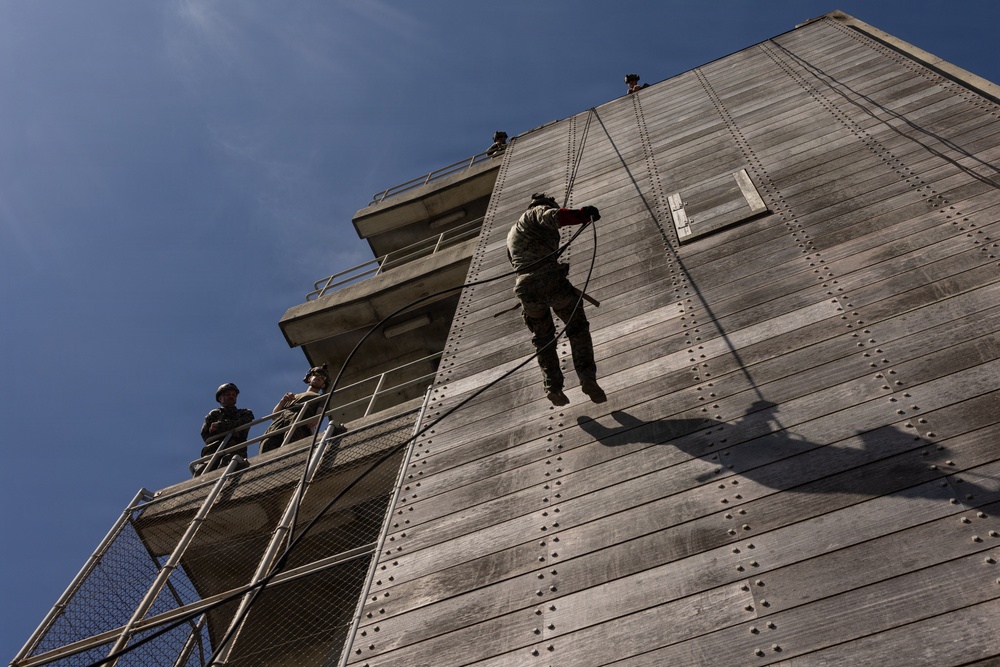 12th Littoral Combat Team Rehearses Fast-Rope and Rappel Techniques
