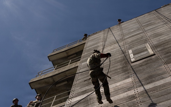 12th Littoral Combat Team Rehearses Fast-Rope and Rappel Techniques