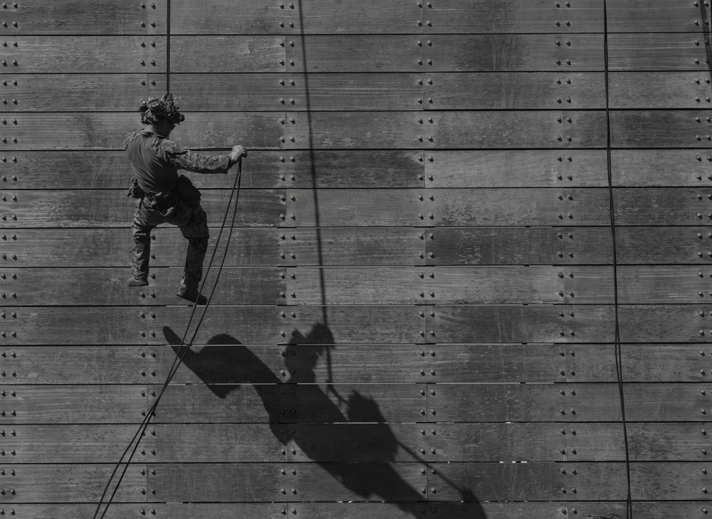 12th Littoral Combat Team Rehearses Fast-Rope and Rappel Techniques