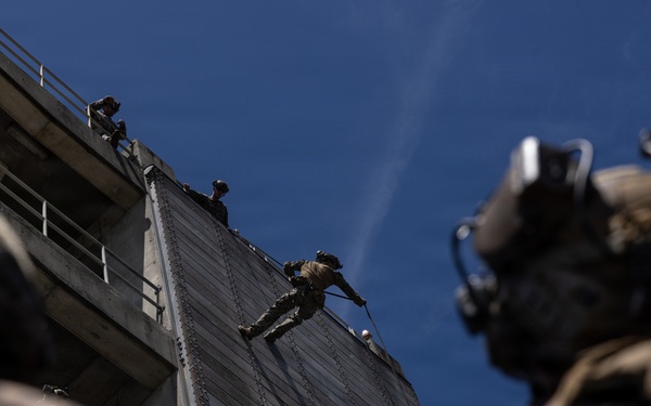 12th Littoral Combat Team Rehearses Fast-Rope and Rappel Techniques