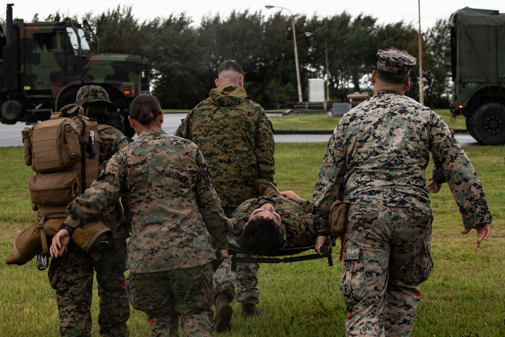 3rd Landing Support Battalion Marines Conduct Airborne, Air Delivery, and Night Operation Training on Ie Shima, Okinawa