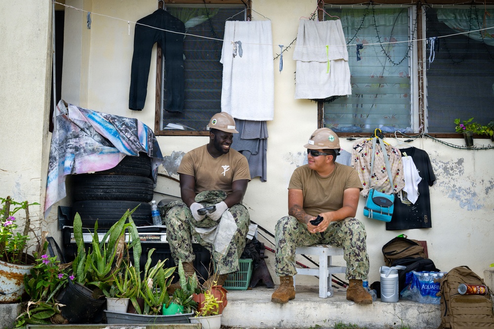 Stronger than Sinlaku: NMCB 1 Seabees help rebuild houses for Saipan residents