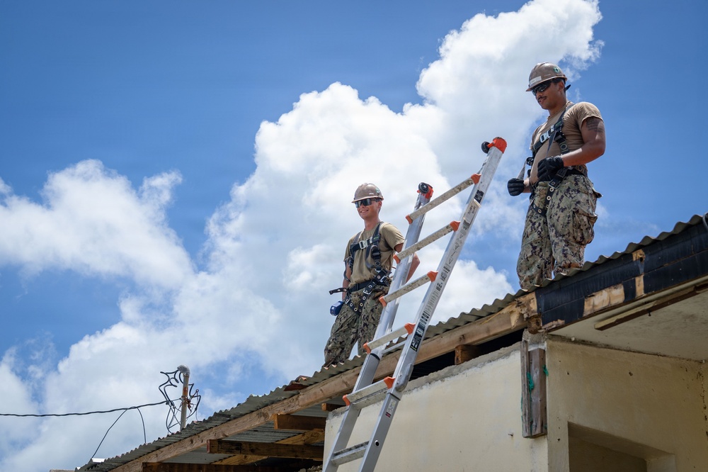 Stronger than Sinlaku: NMCB 1 Seabees help rebuild houses for Saipan residents