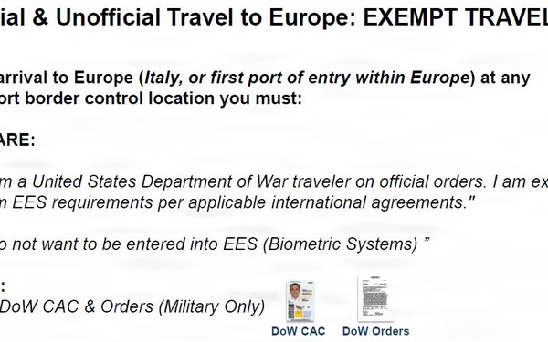 Official &amp; Unofficial Travel to Europe: EXEMPT TRAVELERS