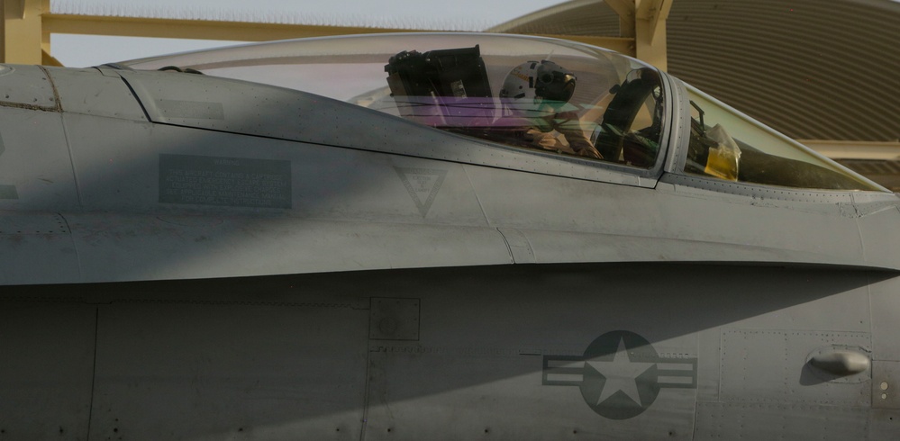 U.S. Marines conduct F/A-18 Hornet landing