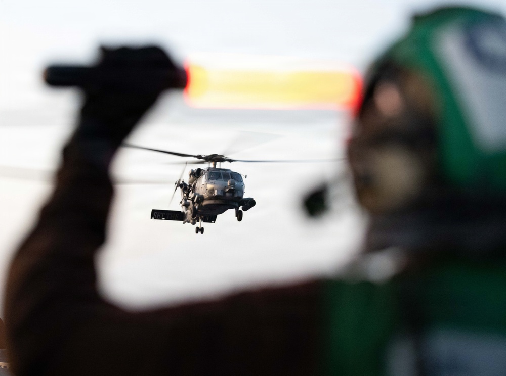 USS George H.W. Bush Conducts Night Flight Ops
