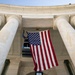 U.S. Flags are Hung in the Memorial Amphitheater in Preparation for the 2026 National Memorial Day Observance