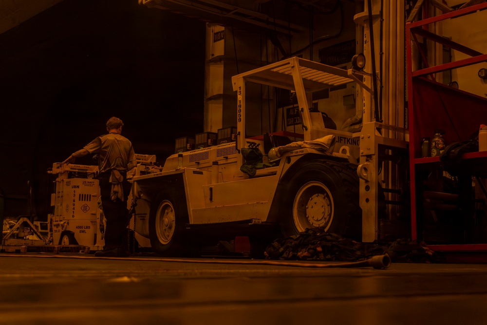 USS Abraham Lincoln Conducts Aircraft Maintenance