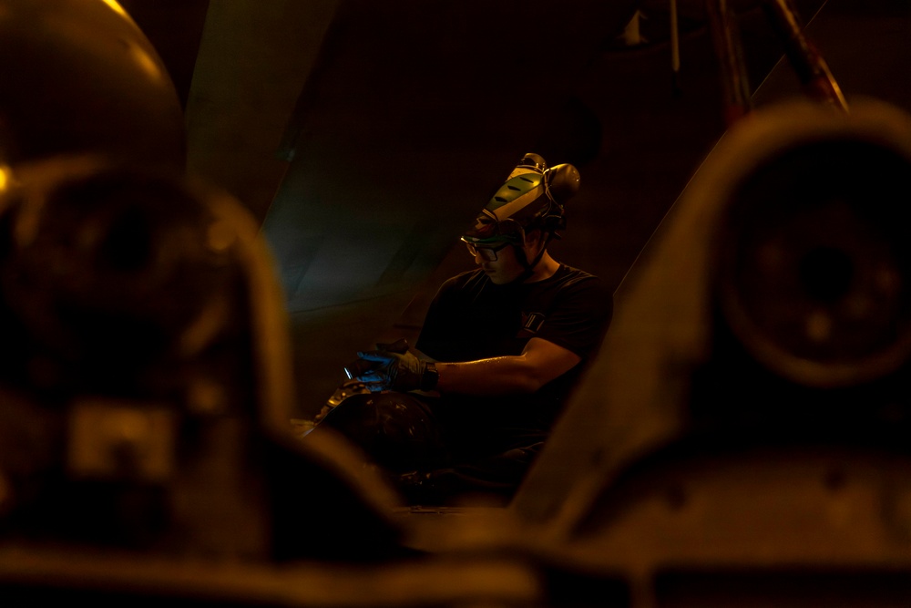 USS Abraham Lincoln Conducts Aircraft Maintenance