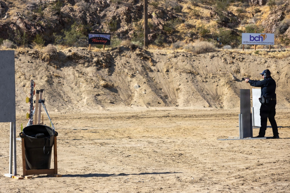 Shooting competition at the Barstow Police shooting range in Barstow, California, May 15