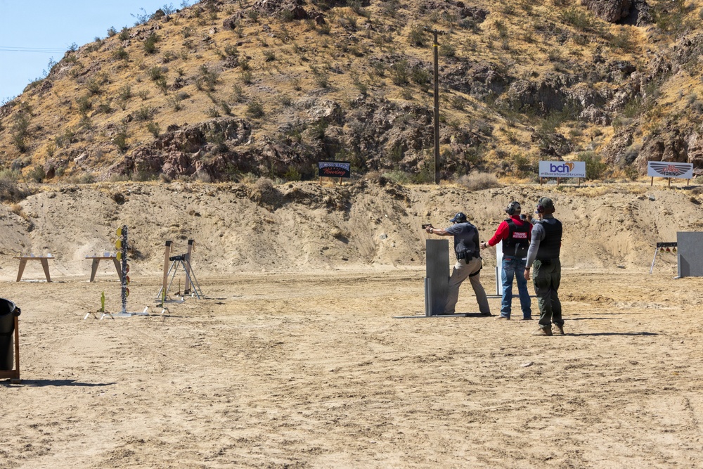 Shooting competition at the Barstow Police shooting range in Barstow, California, May 15