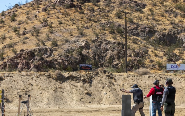 Shooting competition at the Barstow Police shooting range in Barstow, California, May 15