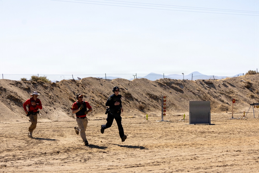 Shooting competition at the Barstow Police shooting range in Barstow, California, May 15