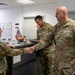 Capt Nicoleta Panaite greets USAG Poland CSM Alejandro Romar in the USAG Black Sea Joint Aid Station