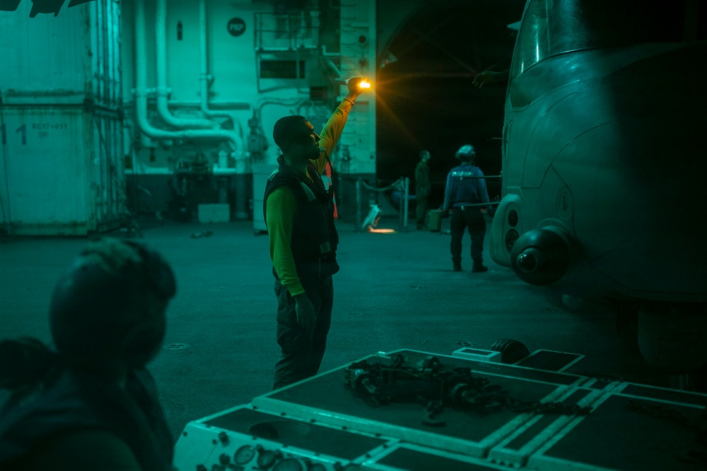 USS Tripoli Hanger Bay Ops