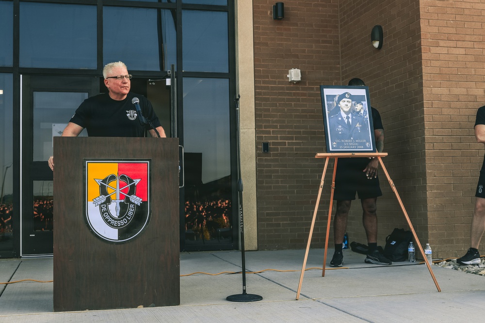 3rd Special Forces Group (Airborne) Soldiers honor Staff Sgt. Robert J. Miller during annual memorial 5K