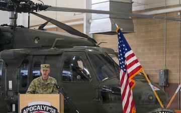 3-501st AHB, 1AD CAB furls the Chaos Company colors