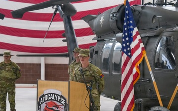 3-501st AHB, 1 AD CAB furls the Chaos Company colors