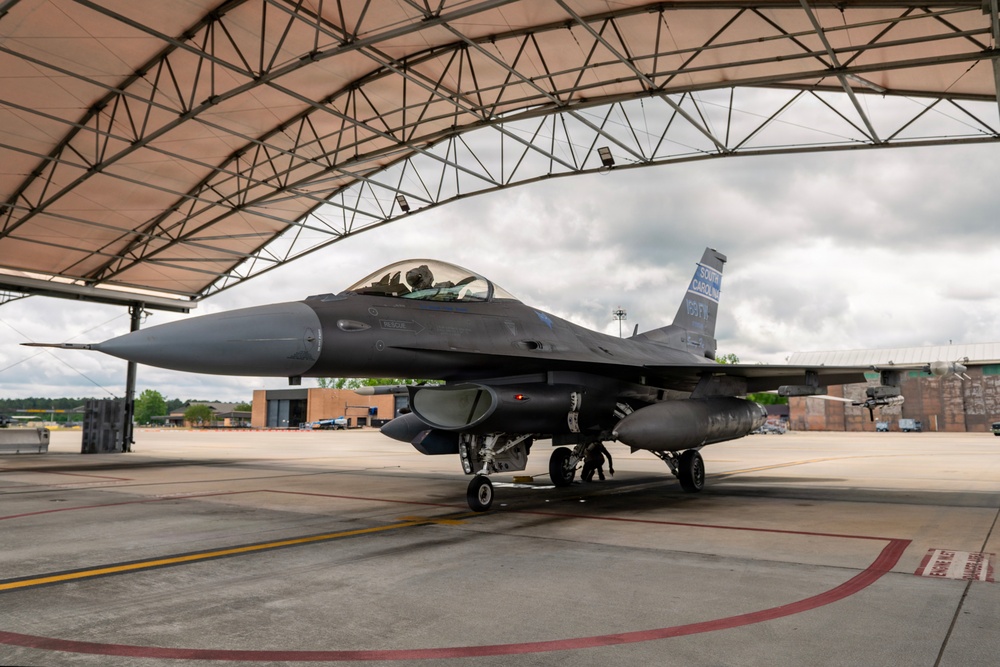 U.S. Air Force Col. Shaun Bowes F-16 fini-flight