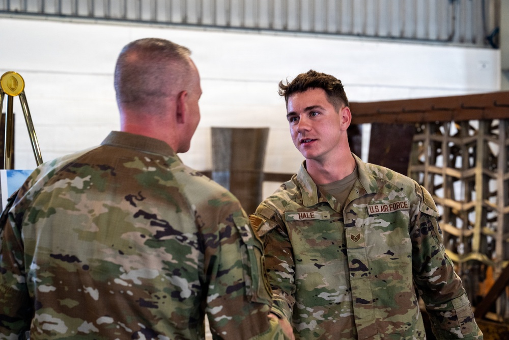 515th AMOW and 735th AMS Airmen Brief CMSAF Wolfe on Global Mobility Operations