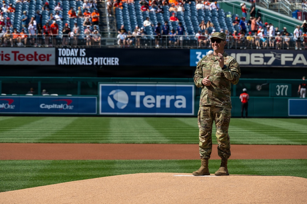 Armed Forces Day first pitch