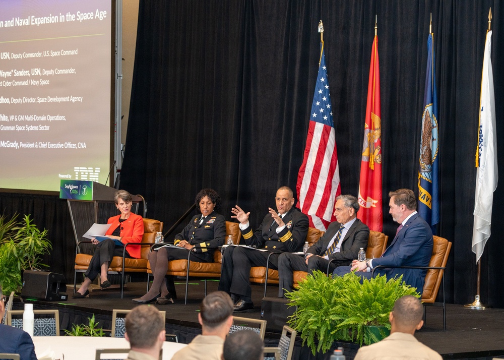 Commander and Deputy Commander U.S. Fleet Cyber Command, Navy Space Command, U.S. 10th Fleet Speak at Sea-Air-Space 2026