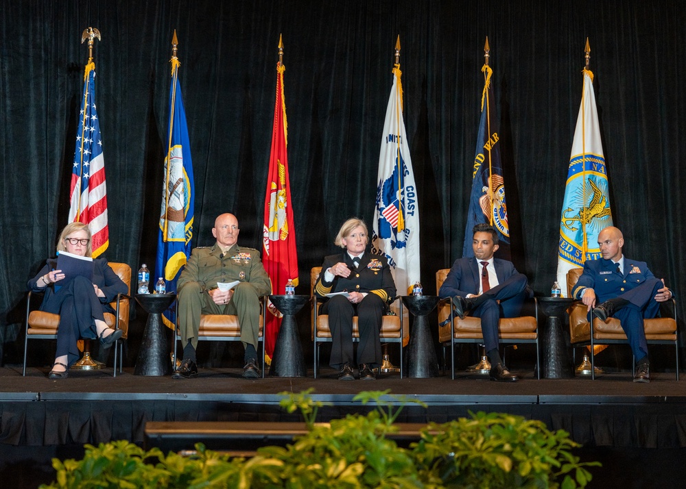 Commander and Deputy Commander U.S. Fleet Cyber Command, Navy Space Command, U.S. 10th Fleet Speak at Sea-Air-Space 2026