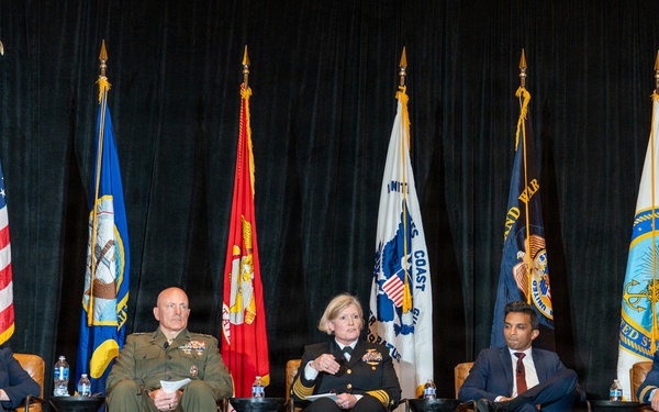 Commander and Deputy Commander U.S. Fleet Cyber Command, Navy Space Command, U.S. 10th Fleet Speak at Sea-Air-Space 2026