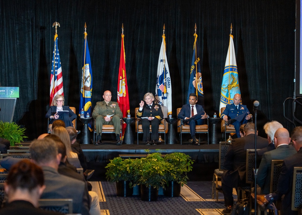 Commander and Deputy Commander U.S. Fleet Cyber Command, Navy Space Command, U.S. 10th Fleet Speak at Sea-Air-Space 2026