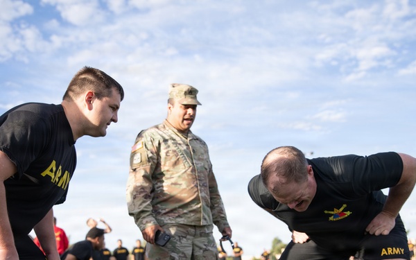 1st Armored Division Artillery face head to head in fitness competition
