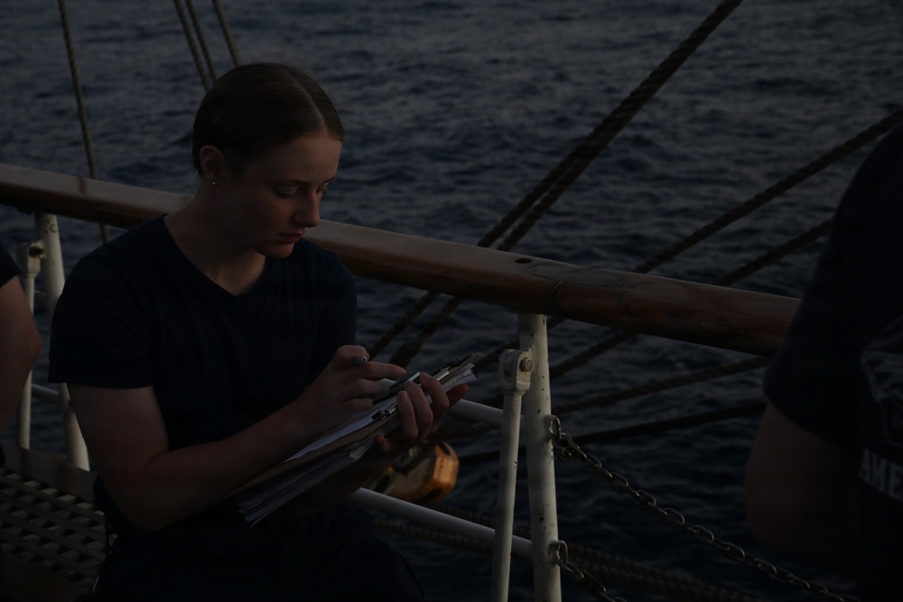 Coast Guard Academy cadets learn celestial navigation at sea