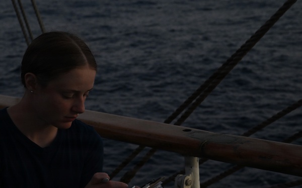 Coast Guard Academy cadets learn celestial navigation at sea